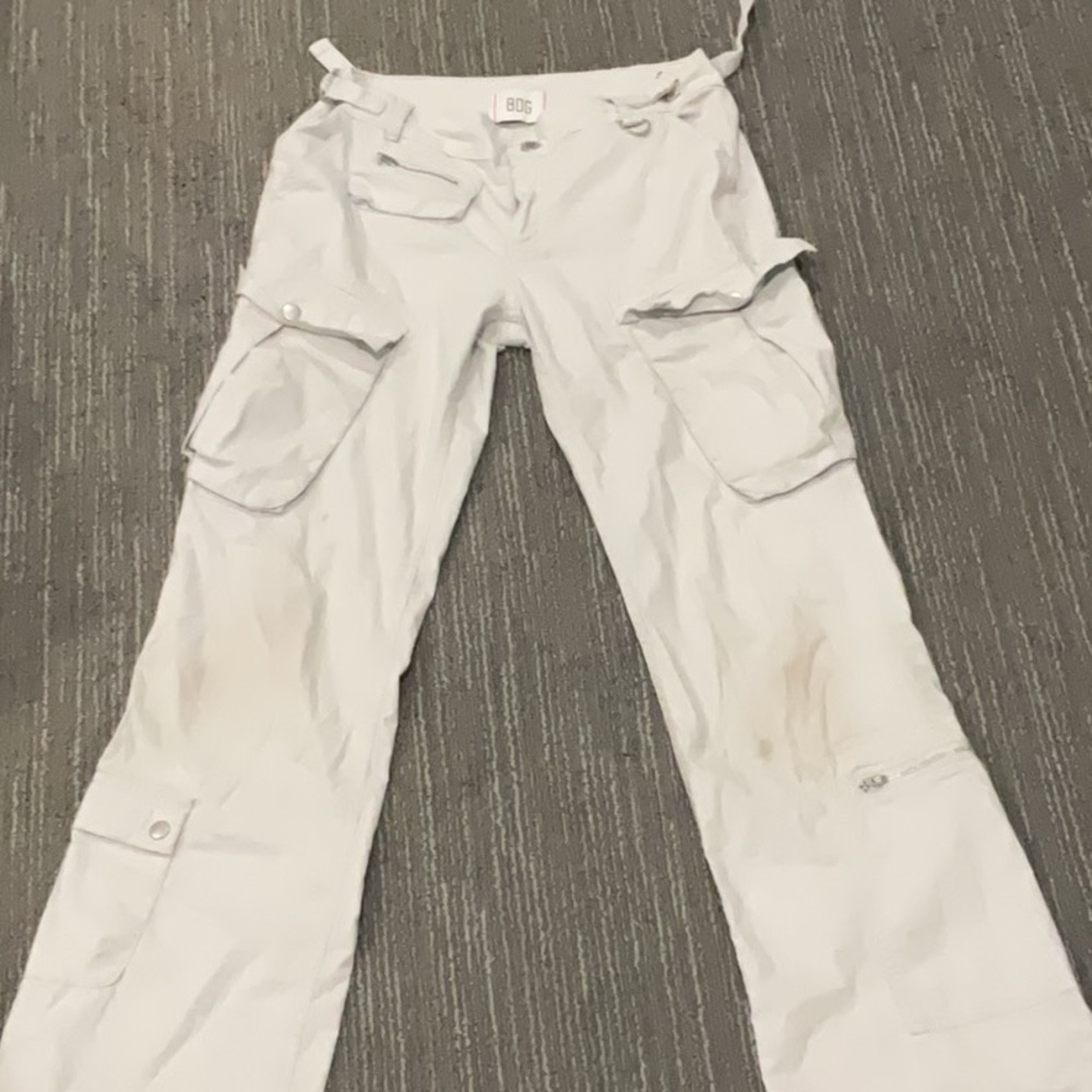 BDG White Y2K Cargo Pants
